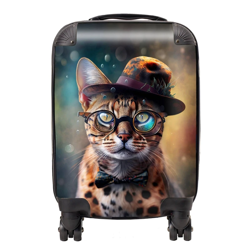 Image of Warren Reed - Designer Bengal Cat Face Splashart Suitcase Size: Large Multicolor Unisex Large