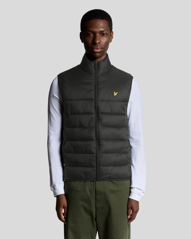 Image of Lyle & Scott Mens Wadded Waterproof Padded Bodywarmer Gilet S - Chest 36-38' (91-96cm) Jet Black LYL062-Z865-S