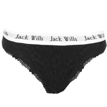 Image of Jack Wills Granforth Lace Knickers - Black
