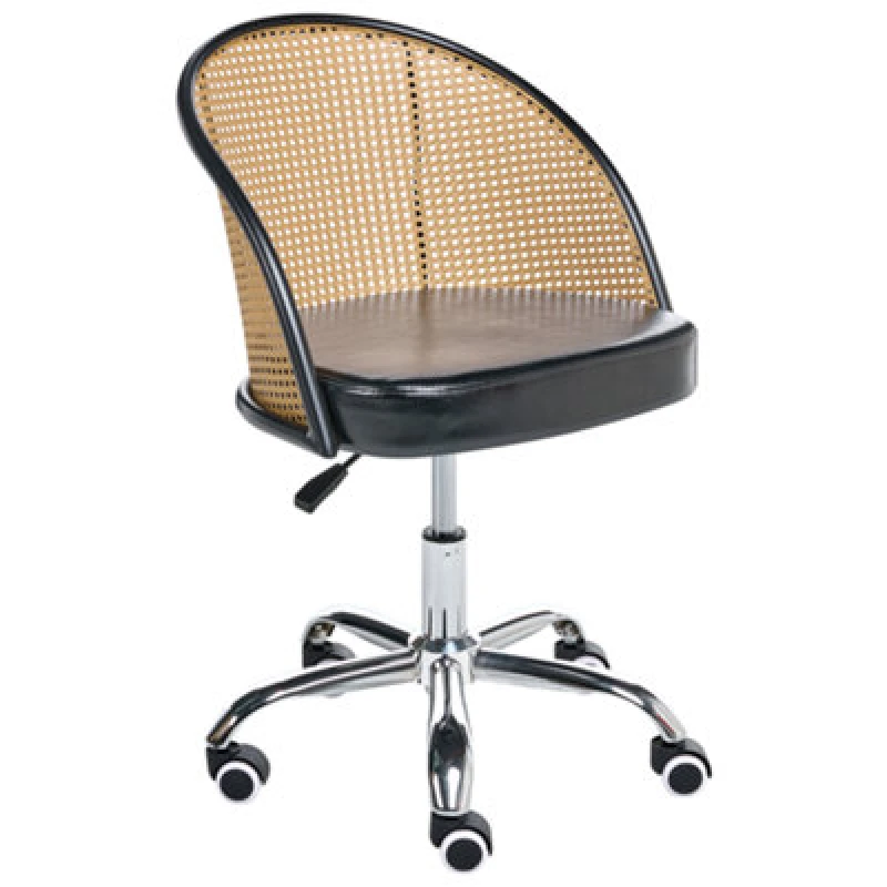 Image of Beliani Desk Chair Baltimore Faux Leather Black