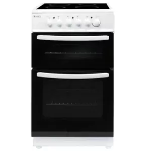 Image of Haden HECT50W 50cm Freestanding Twin Cavity Electric Cooker with Ceramic Hob - White