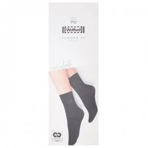 Image of Wolford Aurora 70 Ankle Socks - 7005 Black