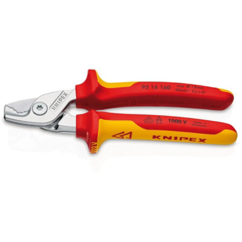 Image of Knipex 95 16 160 Sb Stepcut Vde Insulated Cable Shears, 160mm 27012
