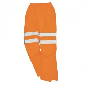 Image of Oxford Weave 300D Class 2 Breathable Hi Vis Breathable Trousers Orange S