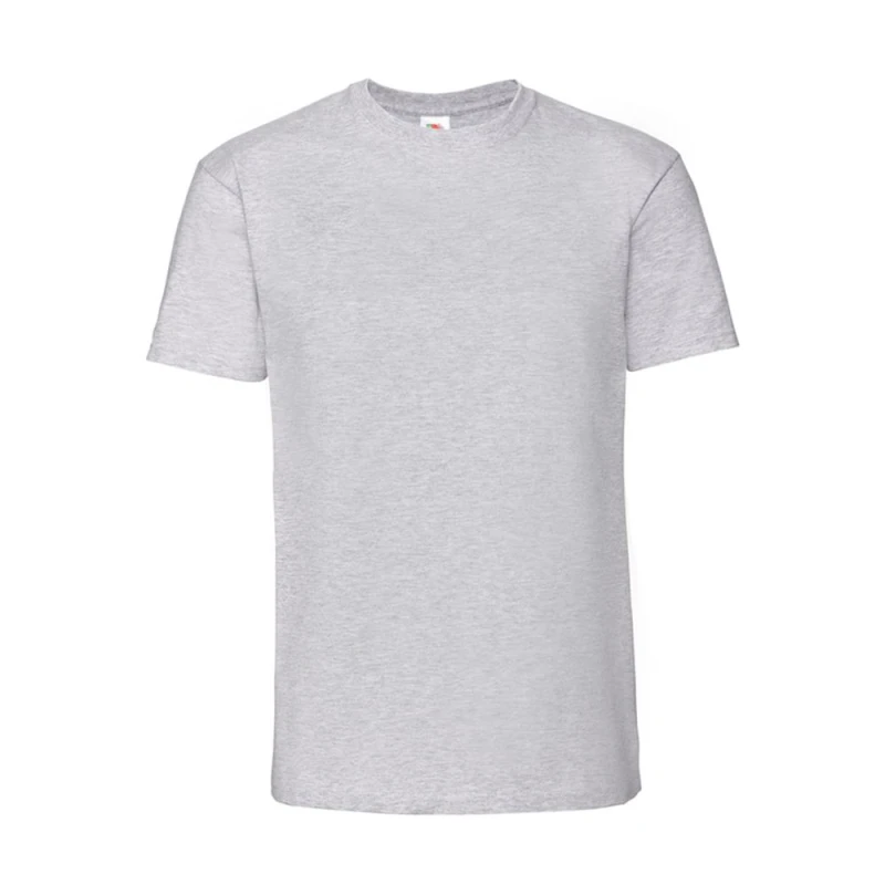 Image of Fruit Of The Loom Fruit of the Loom Men Iconic 195 Premium Ringspun Cotton T-Shirt in Grey Size: Medium Grey M Male 5063425851942