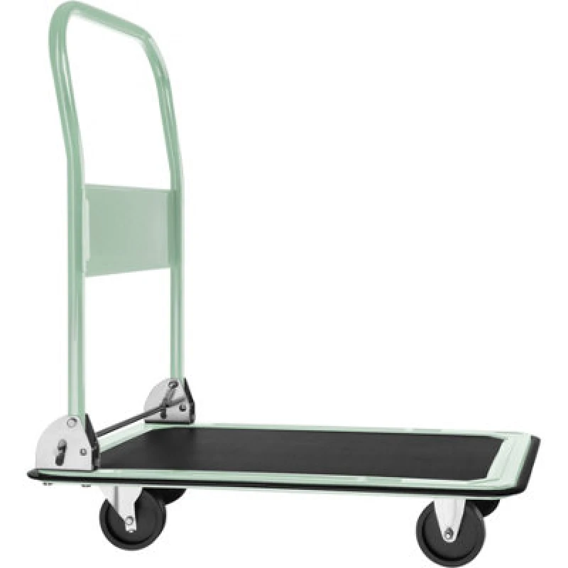 Image of Tectake Folding Trolley - 2 Fixed, 2 Swivel Wheels, 150 Kg Load Capacity, 73 X 47cm Load Bed 150 Kg - White