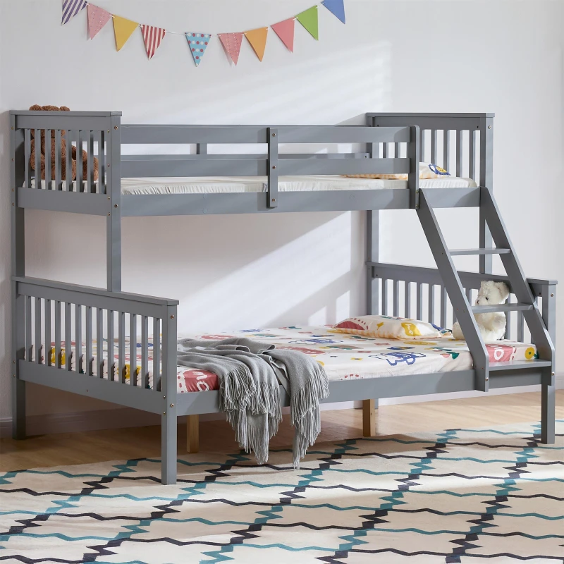 Image of Lassic Vida Designs Milan Triple Sleeper Bunk Bed Grey unisex One Size