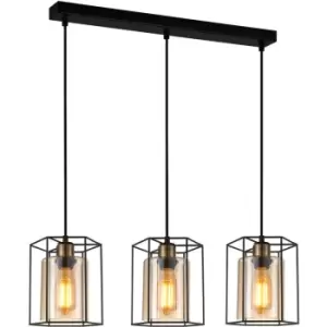 Image of Italux Lighting - Italux Kalula Industrial, Retro 3 Light Bar Pendant Ceiling Light, E27