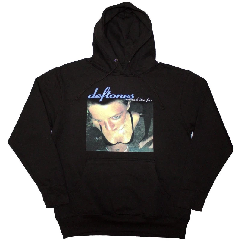 Image of Deftones Mens Around The Fur Hoodie in Black Size: Medium Black Male M