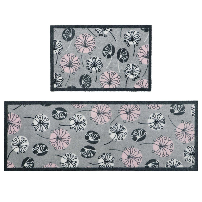 Image of Jvl Mega Machine Washable Doormat And Runner, Dandelion Seeds 01-07-0766