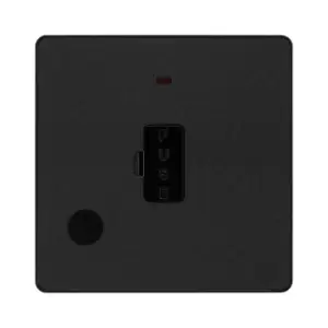 Image of BG Evolve Matt Black Unswitched 13A Fused Connection Unit With Power LED Indicator And Flex Outlet - PCDMB54B