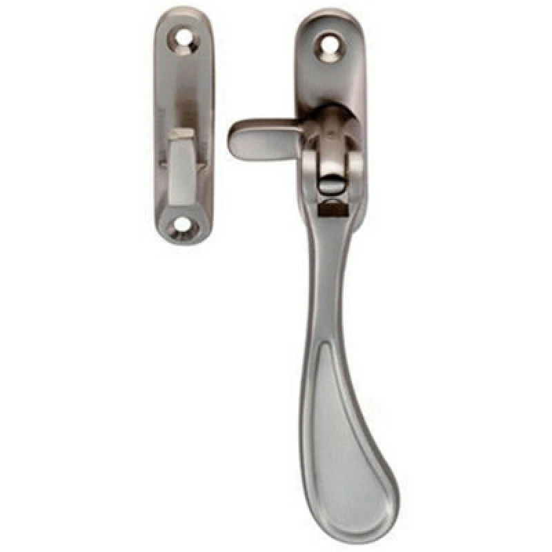 Image of Loops Spoon End Reversible Casement Window Fastener 124mm Length Satin Nickel Metallics