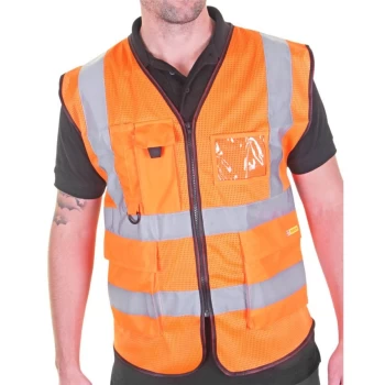 Image of Executive Mesh Waistcoat Orange - Size 3XL