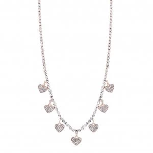 Image of Lipsy Rose Gold Plated Crystal Heart Charm Pendant Necklace