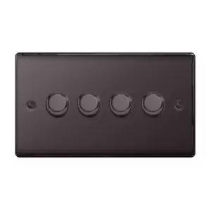 Image of BG Nexus Metal Black Nickel 4 Gang 2 Way Dimmer Switches - NBN84P