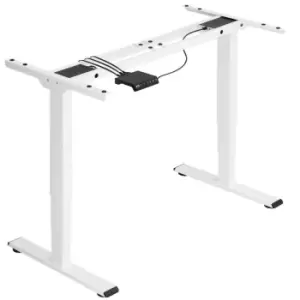 Image of TecTake Twain Metal Electric Height-adjustable Computer Desk Base - White