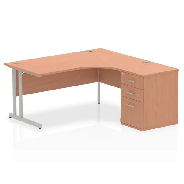 Image of Dynamic Office Solutions Impulse 1600mm Cantilever Right Crescent Desk Workstation I004103
