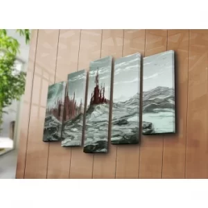 Image of 5PATK-173 Multicolor Decorative Canvas Painting (5 Pieces)