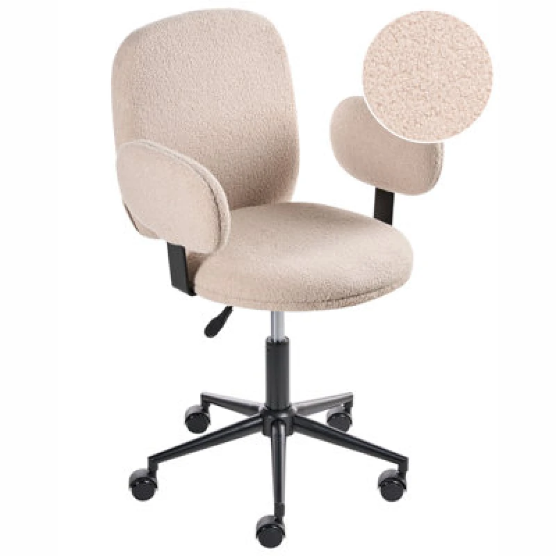 Image of Beliani Desk Chair Moraga Boucle Beige