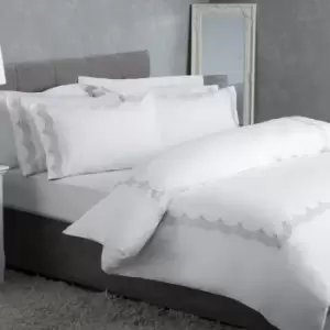 Image of Belledorm Annaya Duvet Cover Set (Superking) (Grey)