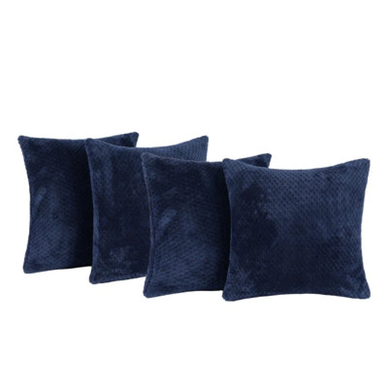 Image of OHS OHS 4 Pack of Waffle Fleece Square Cushion Covers in Navy Size: 45cm x 45cm Navy 45cm x 45cm Unisex 5027434155859