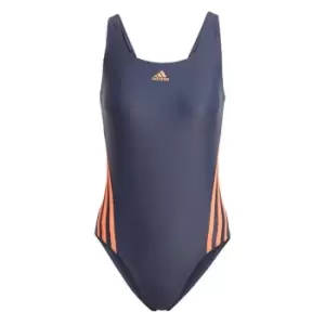 Image of adidas 3-Stripes Swimsuit Womens - Shadow Navy / Coral Fusion