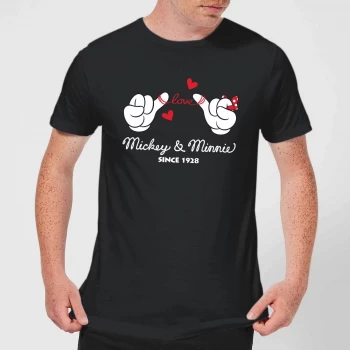 Image of Disney Mickey Mouse Love Hands T-Shirt - Black - 3XL - Black