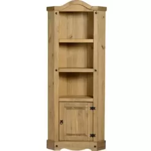 Image of Seconique Corona Mexican Solid Pine Furniture Corner Display Cabinet Unit