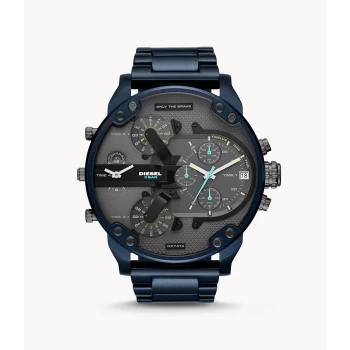 Image of Diesel Mens Mr. Daddy 2.0 Chronograph Stainless Steel Watch - Blue