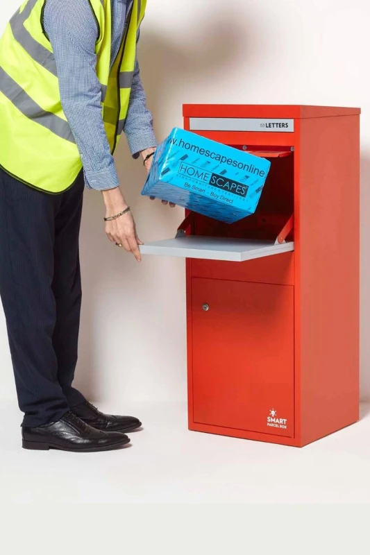 Image of Homescapes Smart Parcel Box Large Front & Rear Access Red