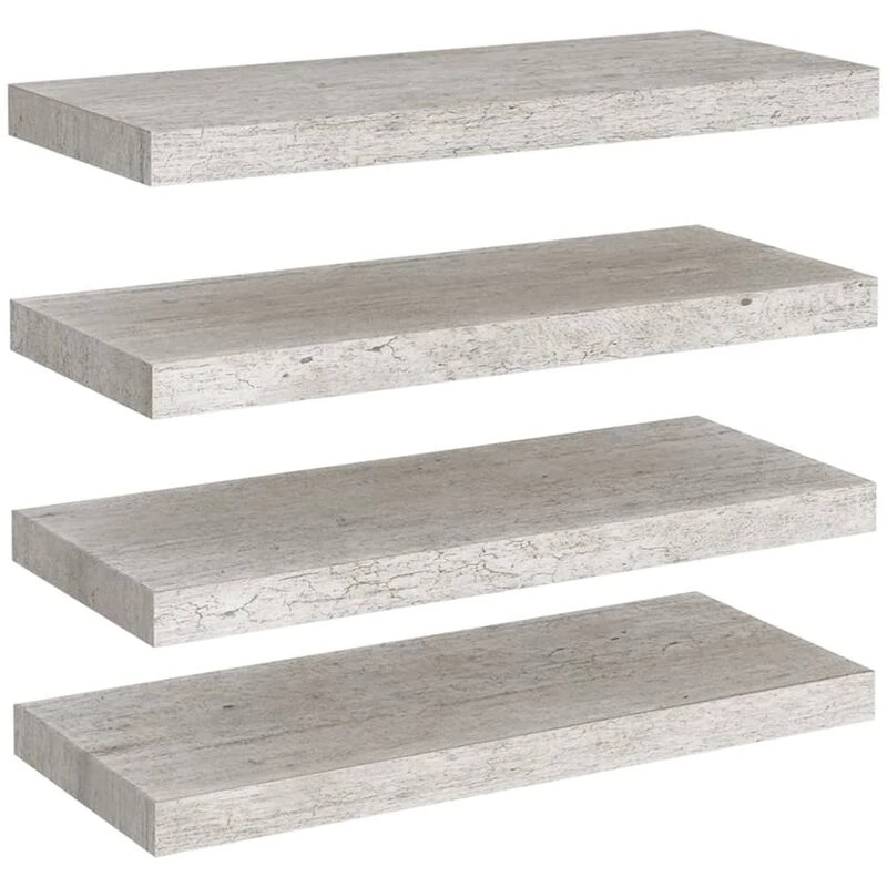 Image of VIDAXL Vidaxl - Floating Wall Shelves 4 pcs Concrete Grey 60x23.5x3.8cm mdf 8720286417003