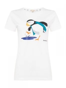 Image of Barbour Exclusive Ferriside Short Sleeve Puffin Print Tee White