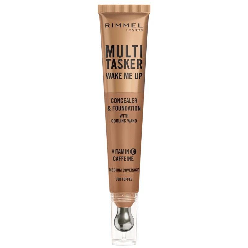 Image of Rimmel Multi-Tasker Wake Me Up Foundation and Concealer 20ml (Various Shades) - 090 Toffee