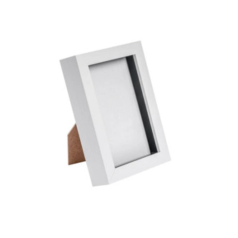 Image of Nicola Spring 4 X 6" Photo Frame - White - 3D Photo Frame Picture Frame Box Portrait Display Case (17.5 X 12.5Cm)