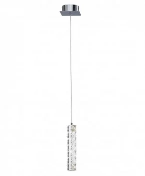 Image of Ceiling Pendant 1 Drop 6W LED 4000K Polished Chrome, Crystal