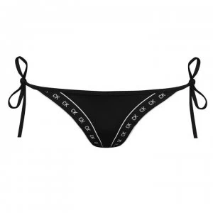 Image of Calvin Klein Mono Cheeky Tie Side Bikini Bottoms - Black BEH
