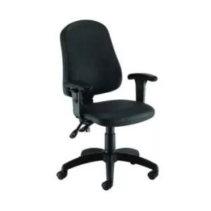 Image of First Calypso Operator Chair with Adjustable Arms 640x640x985-1175mm Polyurethane Black KF822882