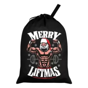 Image of Grindstore Merry Liftmas Christmas Santa Sack (One Size) (Black)