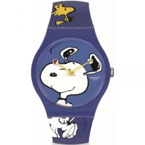 Image of Unisex Swatch Hee Hee Hee Peanuts Watch