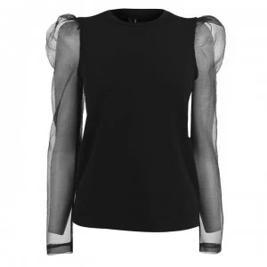 Image of Vero Moda Vero Alberta Puff Sleeve Blouse - Black