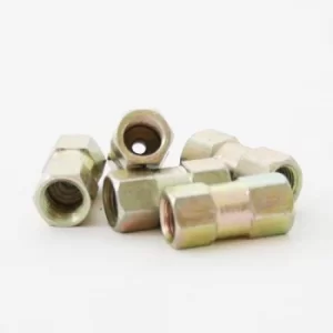 Image of 5 x Female Brake Pipe Connector Tube Tubing Joiner Line Union 10mm x 1mm 3/16