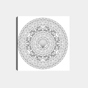 Image of MANDALA48 White Black Decorative Canvas Painting