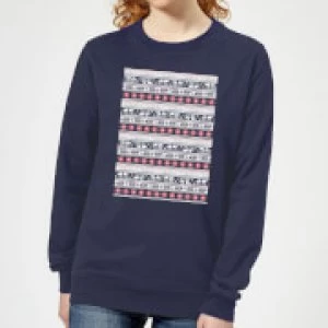 Image of Star Wars AT-AT Pattern Womens Christmas Sweatshirt - Navy - S