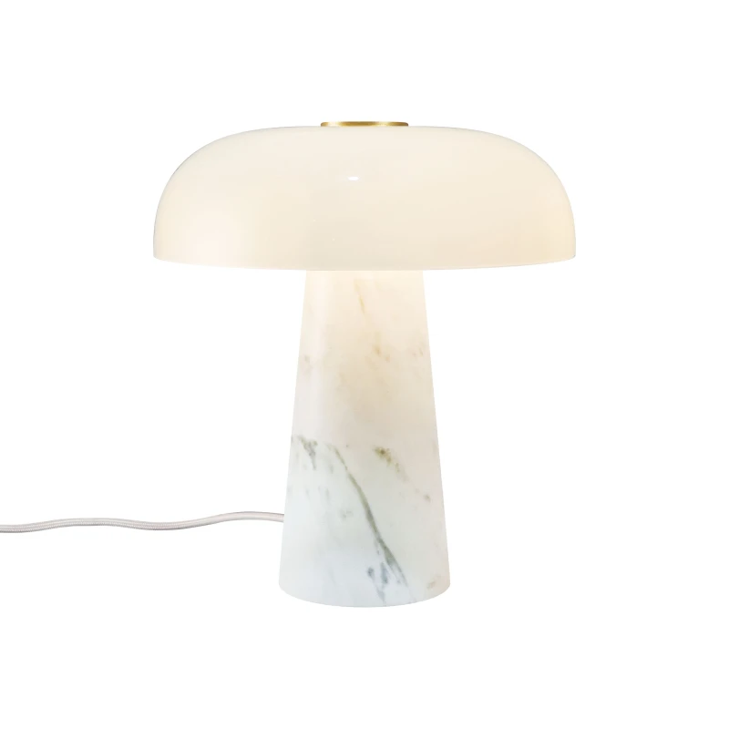 Image of Nordlux Glossy Indoor Table Lamp White Marble E14 Weighted Base - Mains Powered, IP20 White Unisex