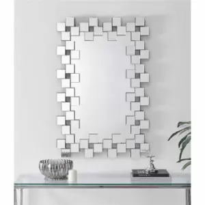 Image of Furniture Box Kiara Rectangular Geometric Modern Bathroom Hallway Bedroom Mirror 66Cm X 100Cm