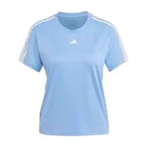 Image of adidas AEROREADY Train Essentials 3-Stripes T-Shirt Women - Blue Fusion / White