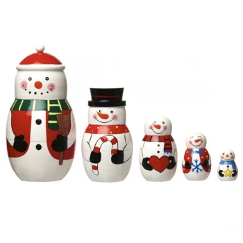 Image of Wooden Nesting Snowman Set