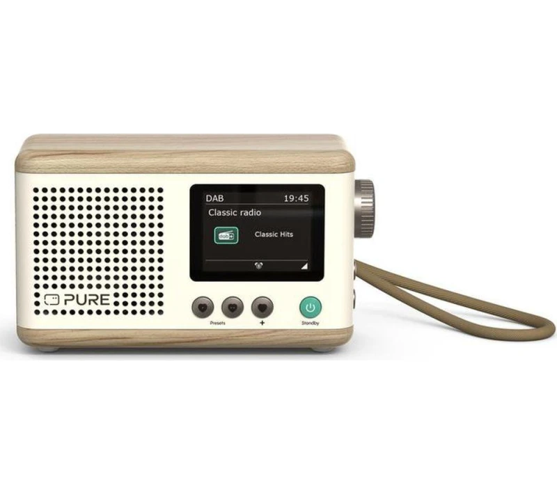Image of PURE Classic Mini Portable DAB Bluetooth Radio - Oak & Cotton White,Cream 759454301682