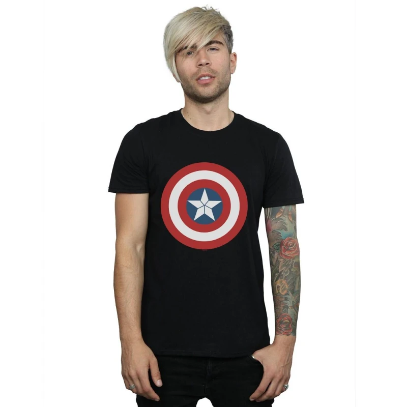 Image of Marvel Marvel Men Captain America Civil War Shield T-Shirt in Black Size: Small Black S Male 5057981025176