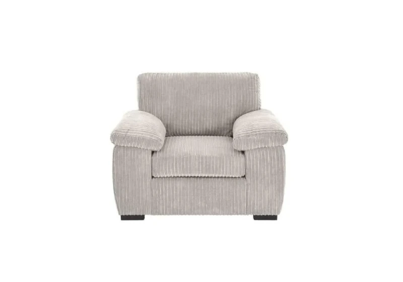Image of LUXURY LIFE Collingdale Jumbo Cord Fabric 1 Seater Sofa Cream